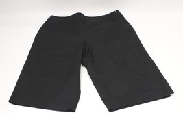 DKNY Ladies Bermuda Walking Shorts Black Size 12 Side Zip Stretch  - £6.73 GBP