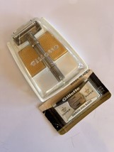 Vintage 1960s Gillette Slim Adjustable 1-9 Safety Razor w/ Blade + 10 NOS Blades - £74.66 GBP