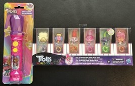 Trolls Band Together Sing Along Music Microphone Lights Up + 6 Pack Troll Rings - £17.53 GBP