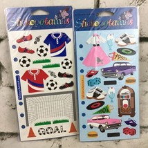 Stickopotamus Binder Stickers Lot Of 2 Sheets 1950’s And Soccer Themed - £9.29 GBP
