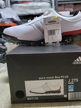 Adidas Pure Metal Plus Men&#39;s Golf Shoes Sliver White Wide US10/275 NWT BD7133 - £152.19 GBP