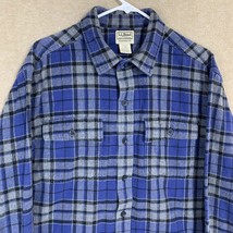 L.L. Bean Men’s Large Traditional Fit Flannel Long Sleeve Blue Plaid - $18.69