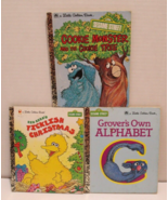 Little Golden Books Sesame Street Cookie Monster Big Bird Grover Vtg Lot... - $14.80