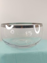 Platinum Band Crystal Bowl 8&quot;1/4x4&quot;3/4 Made In Czech Republic - $29.27