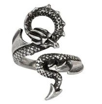 Alchemy Gothic Dragons Lure Wrap Ring Draconic Fantasy Fine English Pewter R245 - £21.85 GBP