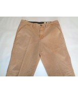 Tre Vero Size 34W 34L CLASSIC FIT Pecan Cotton New Mens Flat Front Pants - £62.32 GBP
