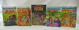 Illustrated Classics Books Children Black Beauty Little Women Heidi Wizard of Oz - £20.88 GBP