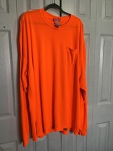 Dickies Men's 4XL Optic Orange Microfiber Long Sleeve Pocket T-shirt - $14.00
