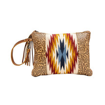 Myra Bag #6874 Canvas/Leather/Rug 10.5&quot;x7.5&quot; &quot;Goldy&quot; Pouch Cosmetic Clutch~ - $27.00