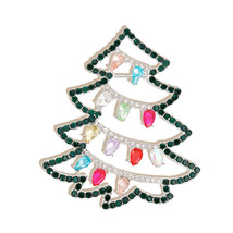 Brooch Silver Xmas Tree Bling Pin for Women - $34.18
