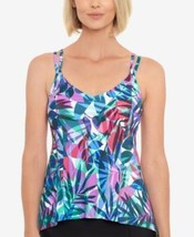 MSRP $72 Swim Solutions Princess-Seamed High-Low Tankini New Prism Size 10 - £15.36 GBP