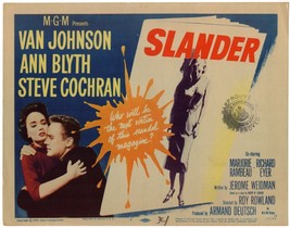 *SLANDER (1957) Van Johnson, Ann Blyth, Steve Cochran Slander Magazine Drama - £59.01 GBP