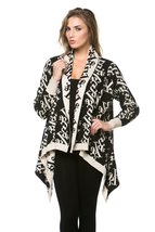 Women&#39;s Print Knit Cardigan Black - £31.77 GBP