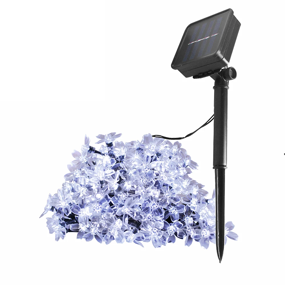 10m Solar String Gar Flower Fairy Lights Waterproof Outdoor Cherry Blossom Flowe - £69.11 GBP