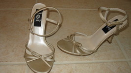 Womens Heels with Straps Beige Tan  7.5M L.E.I. (Life Energy Intelligence) - £30.01 GBP