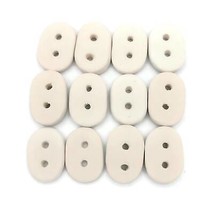 Handmade Ceramic Bisque Sewing Buttons Ready To Paint, Large Oval Coat Buttons - £21.85 GBP