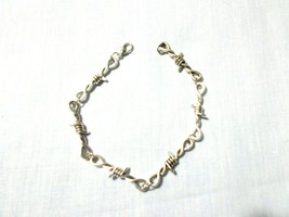 Barb Wire Barbed Wire Twist Chain Link Bracelet 8.5 Inches Unisex Cowboy Rancher - £4.78 GBP