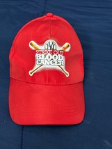 New York Yankees NY Strike Out Blood Cancer Baseball Cap Red Adjustable Hat Used - $14.84
