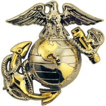 United States Marine Corps Gold Tone Logo Emblem Lapel / Hat Pin - £6.72 GBP