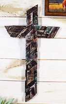 Rustic Country Farmhouse Western Multi Layer Faux Plank Wood Collage Wall Cross - £27.17 GBP