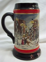 Vintage 1992 Budweiser Clydesdale Horse Beer Stein Mug Christmas Holiday - £23.81 GBP