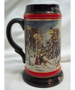VINTAGE 1992 BUDWEISER Clydesdale Horse BEER STEIN MUG Christmas Holiday - $40.70 CAD