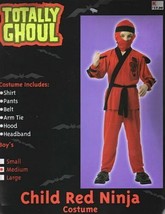 Child&#39;s Red Ninja Halloween Costume Boy&#39;s Medium 5-7 NEW UNUSED - £3.98 GBP