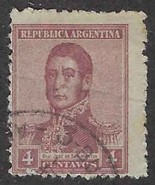 1918 ARGENTINA Stamp - 4c, SC#252 E71 - $1.49