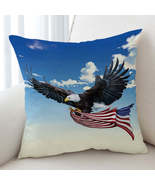 American Eagle Holding a USA Flag Cushion Cover - $239.17 MXN