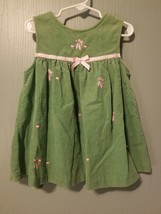 RARE EDITIONS - Green Jumper Dress Pink Hearts Ballet Shoes Size 2T     B19 - $8.80