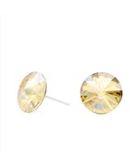 10mm Gold Swarovski Earrings | Round Crystal Earrings | Minimalist Studs... - €19,07 EUR
