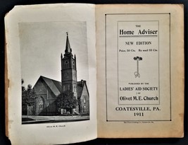 1911 antique COOKBOOK coatsville pa OLIVET ME CHURCH names candy dessert canning - £96.76 GBP