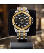 Bulova Men's Marine Two-Tone Stainless Steel Watch black Dial 98D175 - $312.50