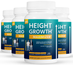 4 Pack Height Growth Maximizer, increase bone growth-60 Capsules x4 - £100.92 GBP