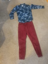NEW LOT Set Outfit Boys Gap Long Sleeve Camo Blue Shirt &amp; Red Pants L 10-12 - £15.00 GBP