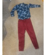 NEW LOT Set Outfit Boys Gap Long Sleeve Camo Blue Shirt &amp; Red Pants L 10-12 - $26.65 CAD