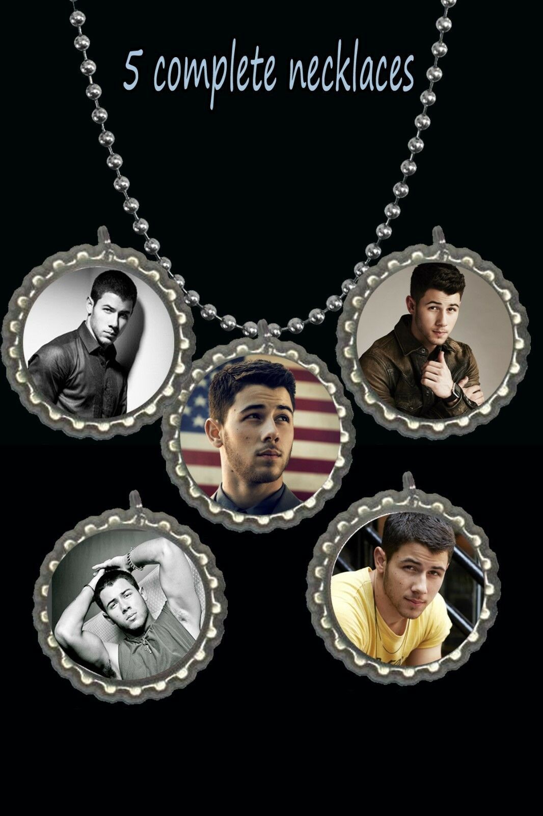 Primary image for Nick Jonas lot of 5 necklaces necklace party favors teen crush singer music