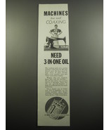 1933 3-in-One Oil Ad - Machines that need coaxing - £14.55 GBP