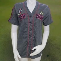 Disney Mickey Mouse New York Basketball Jersey Womens L Grey Embroidered... - $393.30 MXN