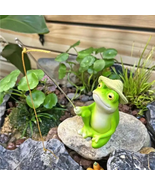 Frog Fishing Statue Outdoor Animal Sculpture For Garden Funny Outdoor La... - $12.86+