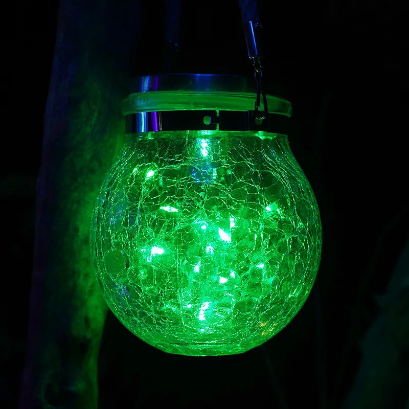 2Solar Lantern Outdoor Hanging Light led Mason Jar ball  Waterproof   Lamp Crack - £152.71 GBP