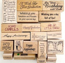Stamps Rubber Lot Of 20 Celebrations Holidays Mixed Brands Vintage Bulk DWGG - £31.28 GBP