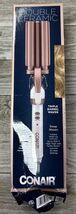 Conair Double Ceramic 3 Barrel Curling Iron Hair Waver White / Rose Gold - $16.73