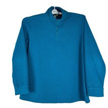 ButterFleece Mens XL Teal Fleece Pullover Quarter Zip Lightweight Warm Top - $24.37