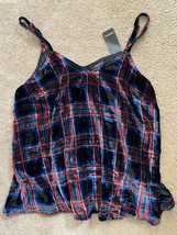 Torrid Sophie Swing Velvet Plaid Cami Size 0 Large 12 New with Tags - £21.89 GBP