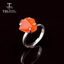 Natural Mexico Fire Opal Ring Handmade Gemstone rough Ring 925 sterling silver f - £53.90 GBP