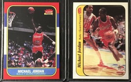 Lot Of 2 Cards - 1 Each 1986-87 Fleer Michael Jordan Rookie Reprint Reg &amp; Stickr - £2.85 GBP