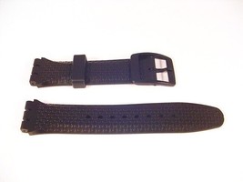 Mens Watch Strap For Swatch Chronograph Rubber/PU Band 19mm Lug / 22mm Black S44 - £14.93 GBP