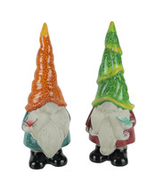 Zeckos Pair of Colorful Whimsical Terracotta Nisse Gnome Statues - $33.01
