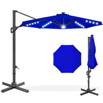 360-Degree Solar LED Cantilever Offset Patio Umbrella W/ Tilt - 10ft - £164.08 GBP+